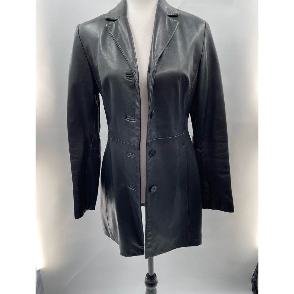 Danier vintage black leather coat